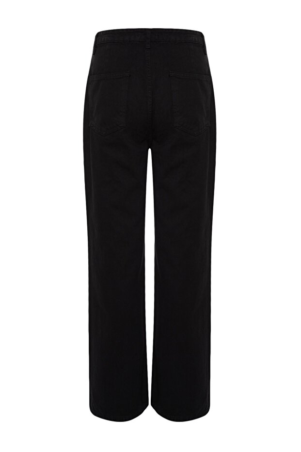 Siyah Cep Detaylı Yüksek Bel Wide Leg Jeans TWOAW22JE0595 - 11