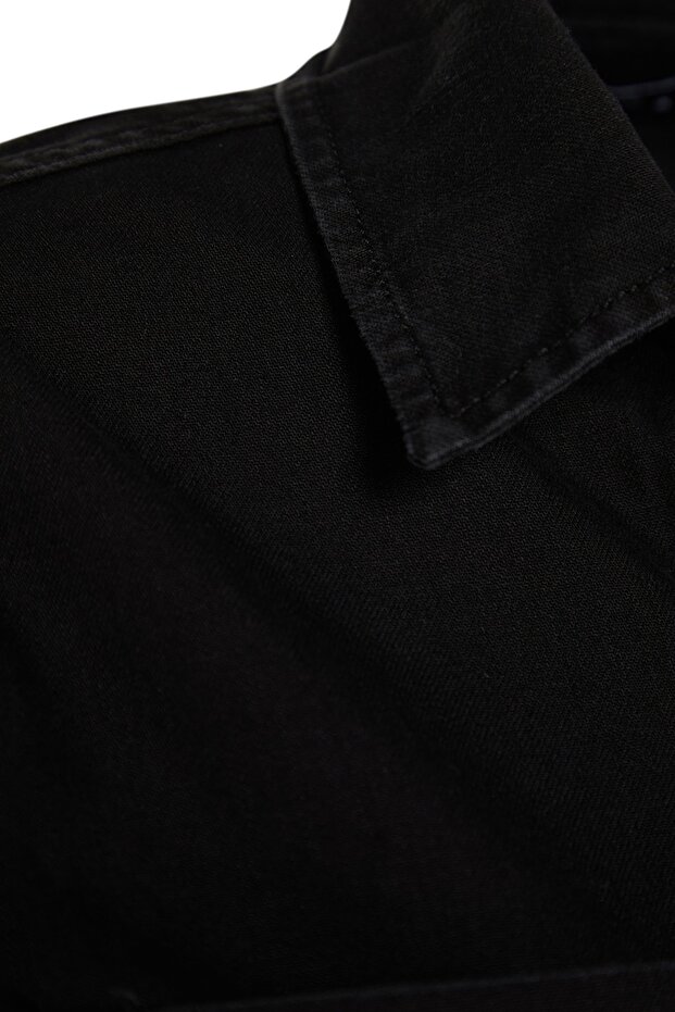 Siyah Belden Bağlamalı Denim Tulum TWOSS23TU00157 - 6