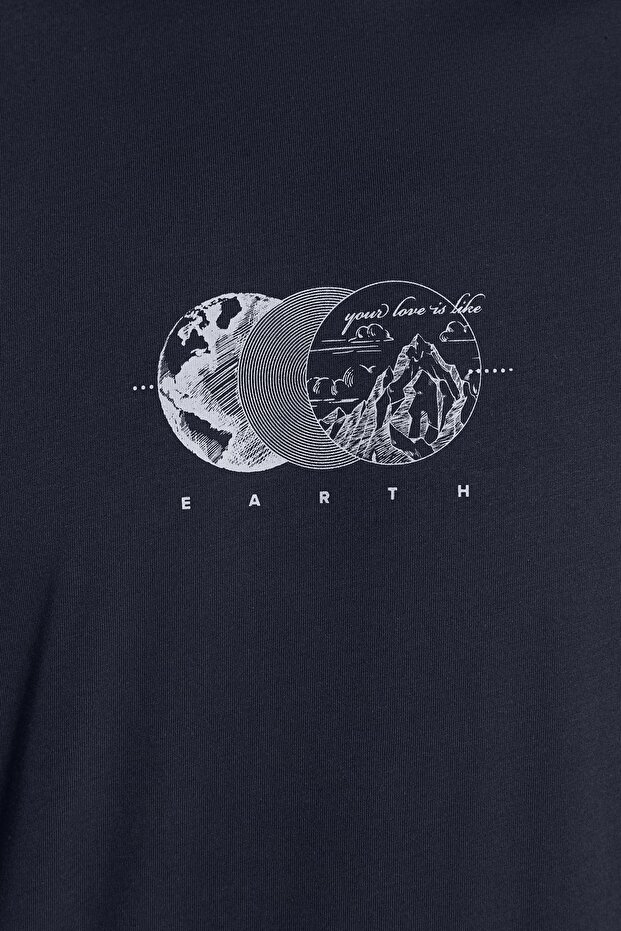 Siyah Oversize/Geniş Kesim Baskılı %100 Pamuklu T-Shirt TMNSS23TS00261 - 4