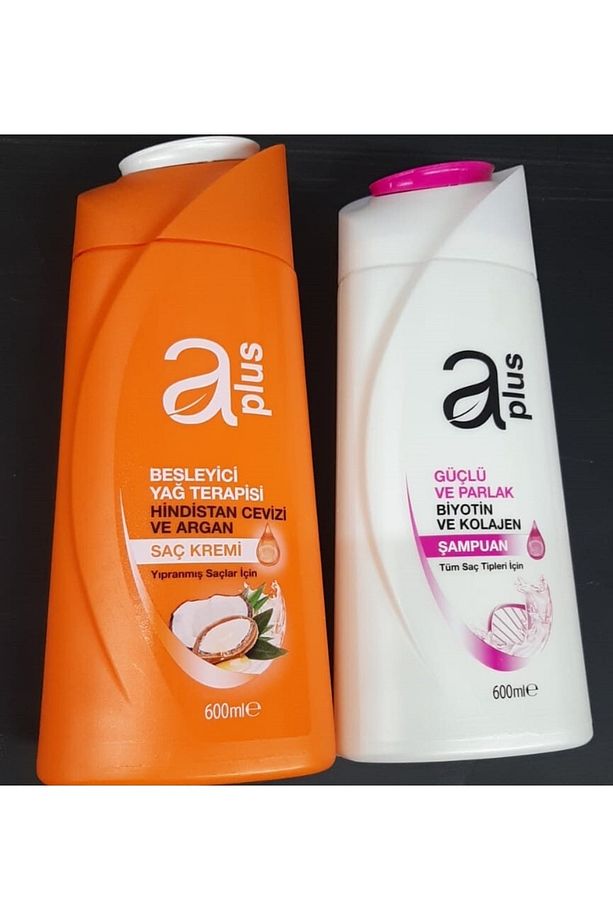 Şampuan Aplus 600 Ml Tüm Saçlar Için & Saç Kremi 600 Ml Hindistan Cevizi Ve Argan - 1