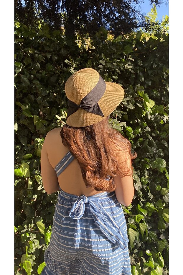 قبعة صيفية من القش على شكل جرس - 1