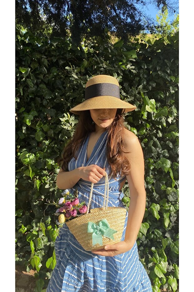 قبعة صيفية من القش على شكل جرس - 3