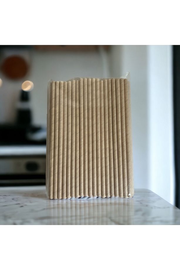 6*20 Kraft Kağıt Pipet, 100 Adet - 4