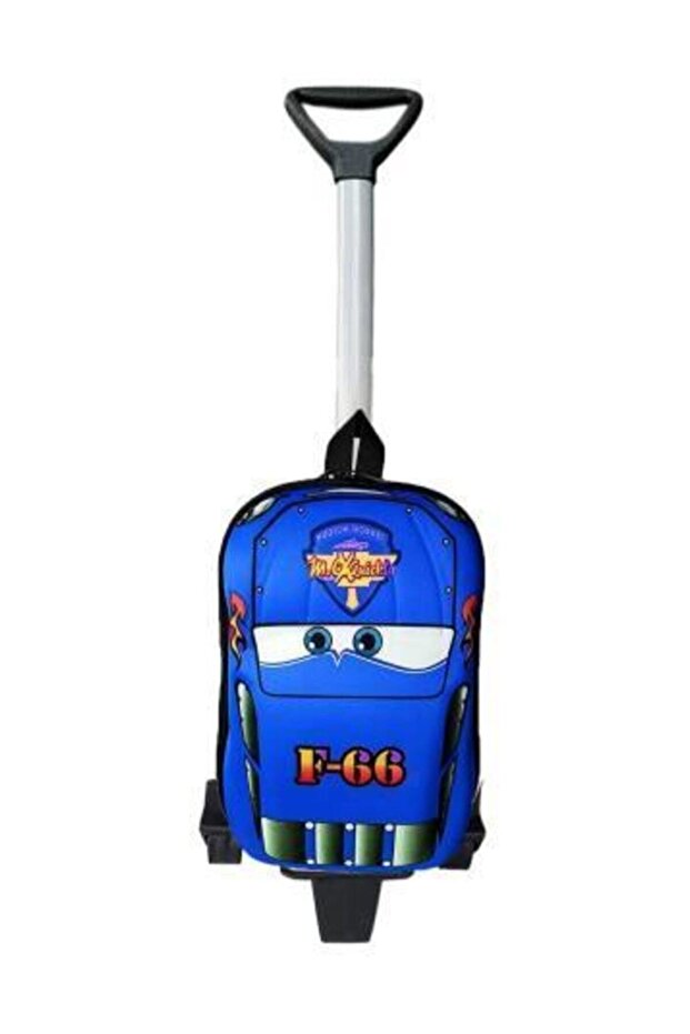 Shopiolog Cars Baskılı Çekçekli Çocuk Mavi Anaokulu Sırt Çantası