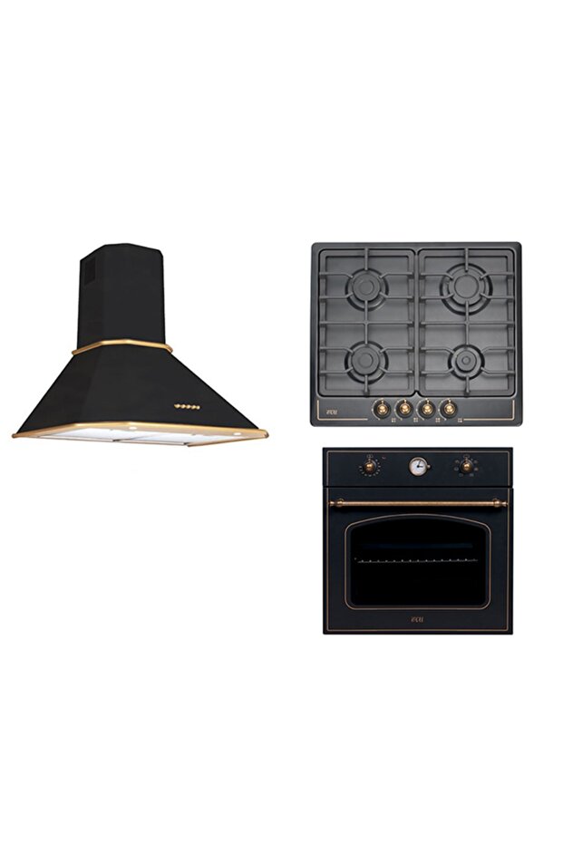 Çetintaş Rustik Siyah Ankastre Set 8 - 1