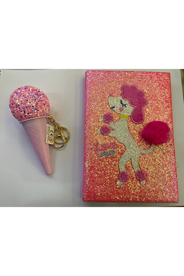 Fancy Feather Notebook and Pen Pink