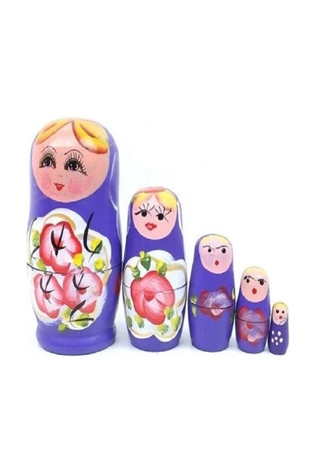 5’li Matruşka Bebek Ahşap