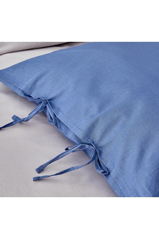 Nevresim Takımı Çift Kişilik/çift Taraflı Basic Gri-indigo - 4