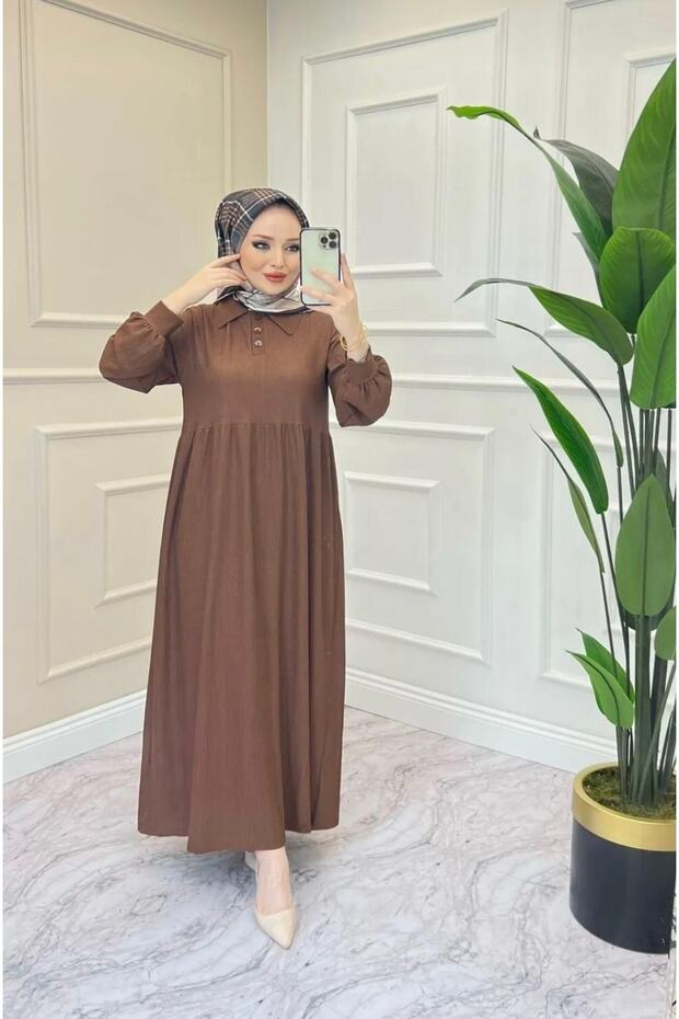 Polo Collar Hijab Dress