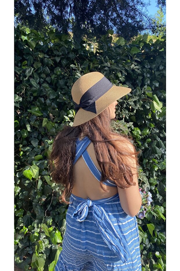 قبعة صيفية من القش على شكل جرس - 8