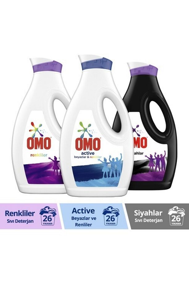 Sıvı Deterjan 26 Yıkama Active 1,69 Lt + Color 1,69 Lt + Black 1,69 Lt - 1