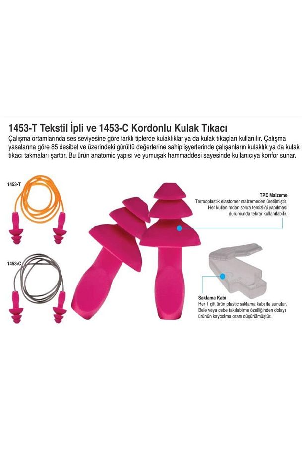 1453-c Ipli Çam Tipi Kulak Tıkacı 24 Db - 4