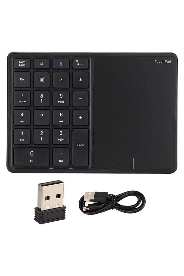 Bt14 Kablosuz 2.4g Wireless Bluetooth Numerik Klavye + Dokunmatik Touchpad Sayısal Tuş Takımı Numpad - 1
