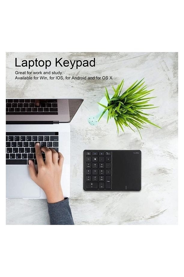 Bt14 Kablosuz 2.4g Wireless Bluetooth Numerik Klavye + Dokunmatik Touchpad Sayısal Tuş Takımı Numpad - 7