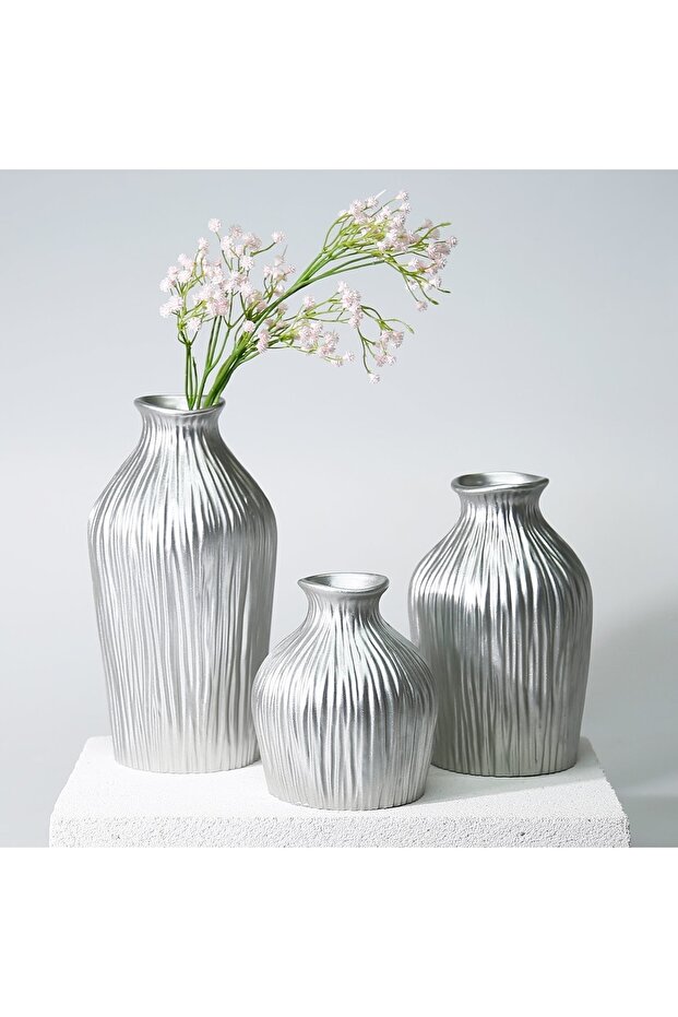 Dublin Orta Vazo Gümüş - 3