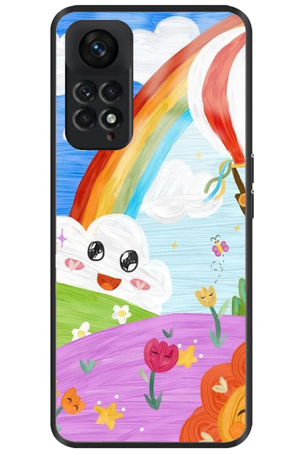 Xiaomi Redmi Note 11S Glossy Phone Case with Camera Protection Premium Rainbow Balloon Pattern