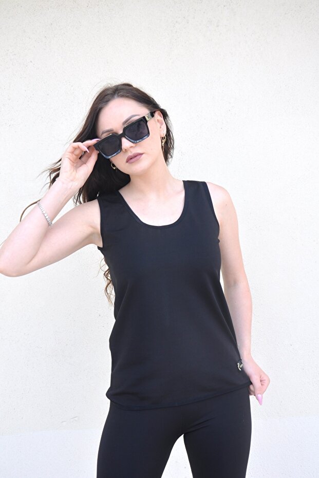 Plus Size Polymer Fat Burning Black Undershirt - 2