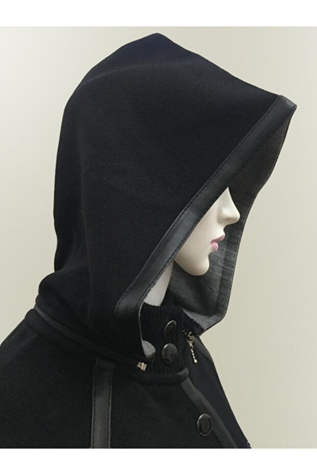 Kapşonlu Triko Ceket - 3