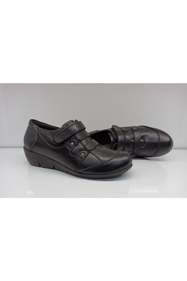 Women's Black Anatomical Genuine Leather Shoes