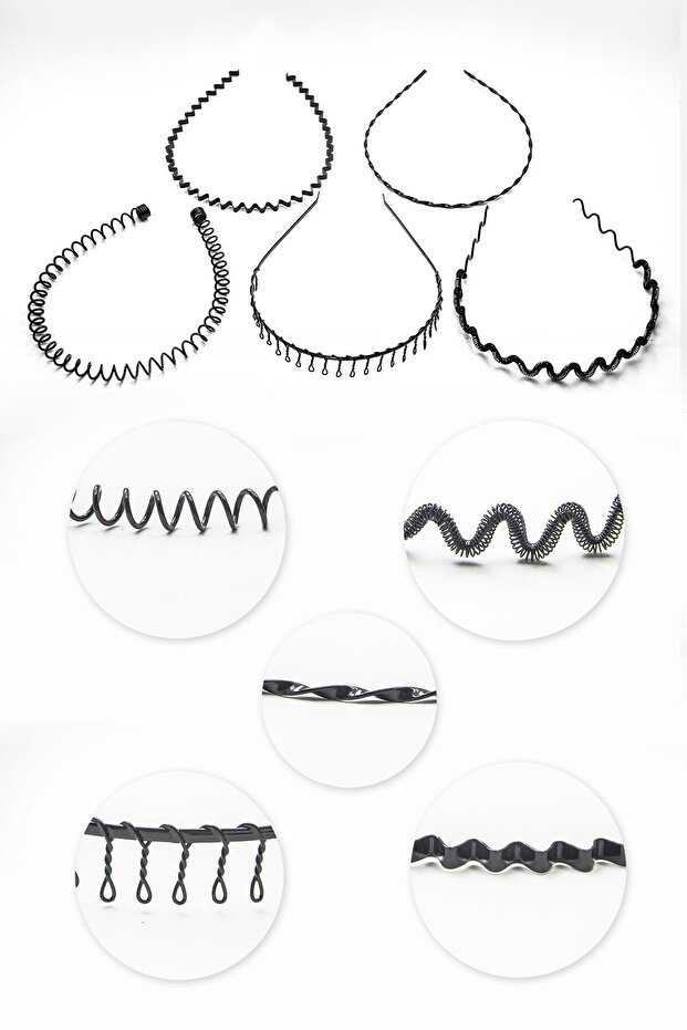 Black Metal Crown Men's Women's Athlete Hair Crown 5-Piece