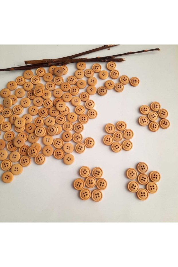 14 Mm 4 Holes Wooden Button (20 Pieces)