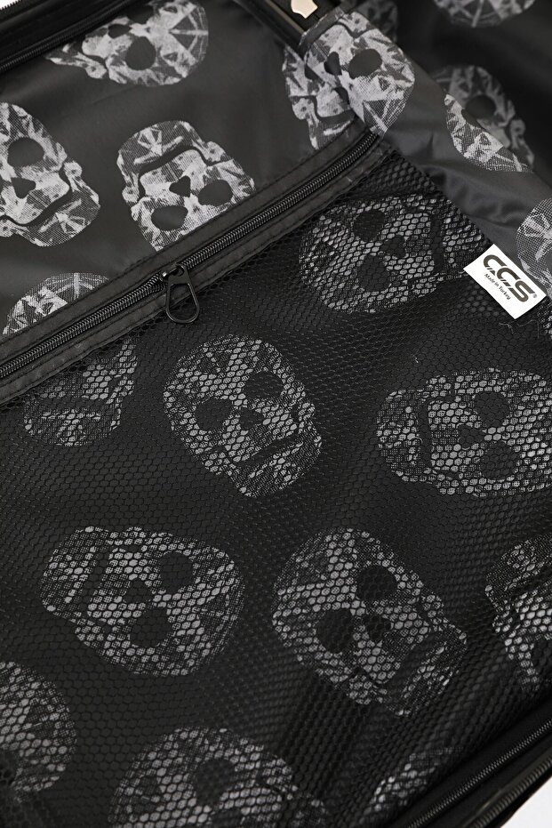 5217 Kuru Kafa Polikarbon Büyük Boy Valiz 5217 75 Cm ( Alevli Siyah ) - 3