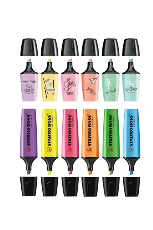 Fosforlu Kalem Seti 6 Mini Pastel 12adet - 1