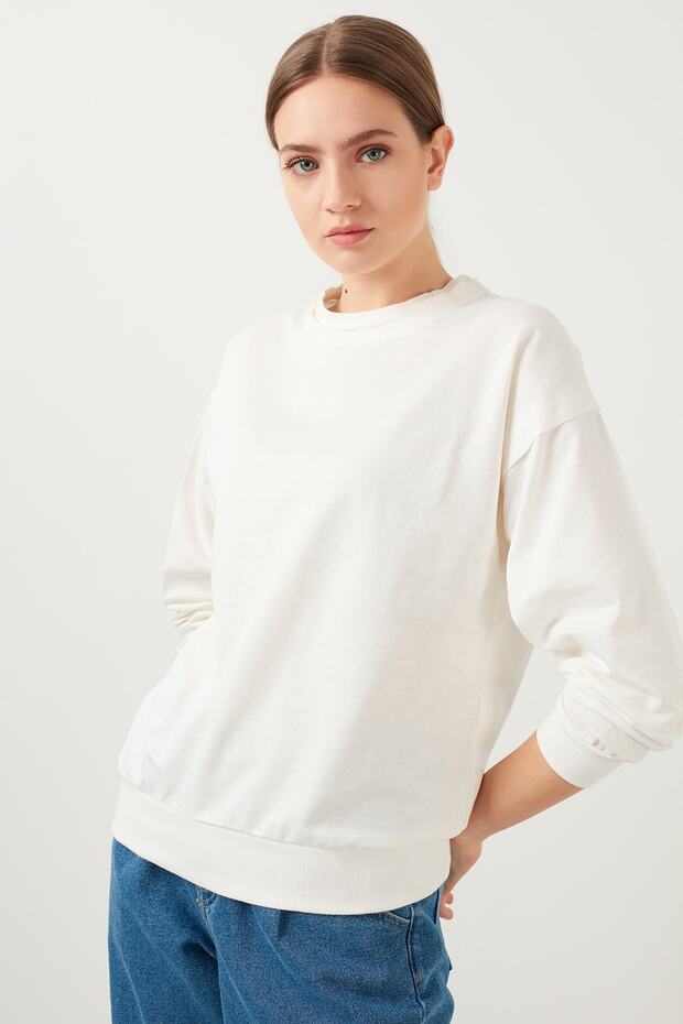 Bisiklet Yaka Basic Örme Sweat Kadın Sweat 5413012 - 3