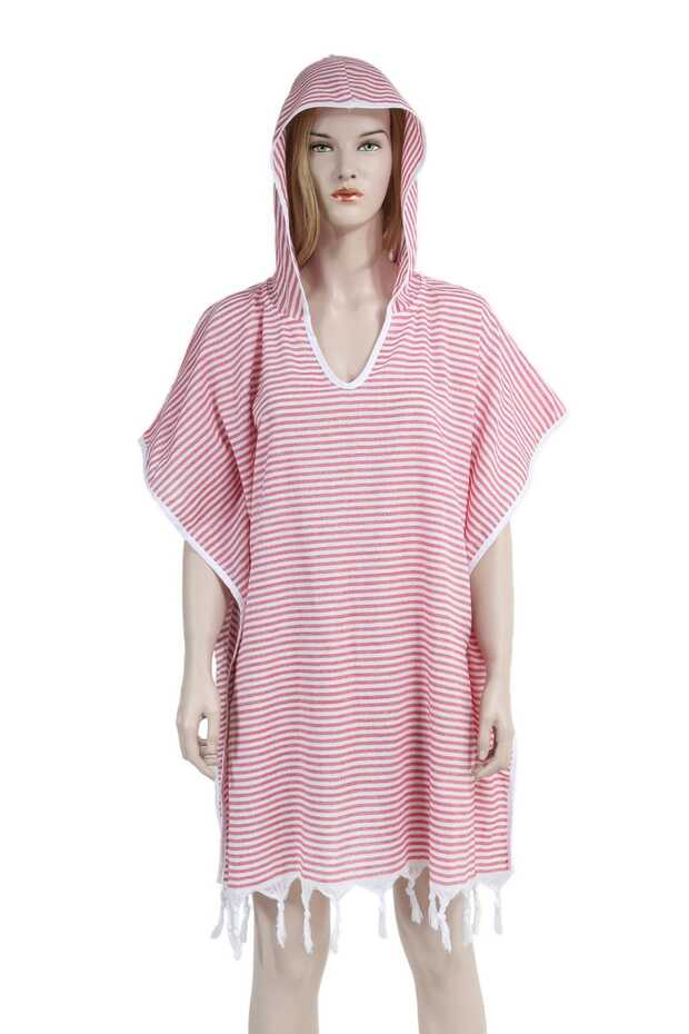 Loincloth Dress Hooded pinstripe Red Pje008