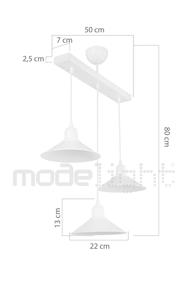 Maya 3lü Sıralı Sarkıt Beyaz - 4