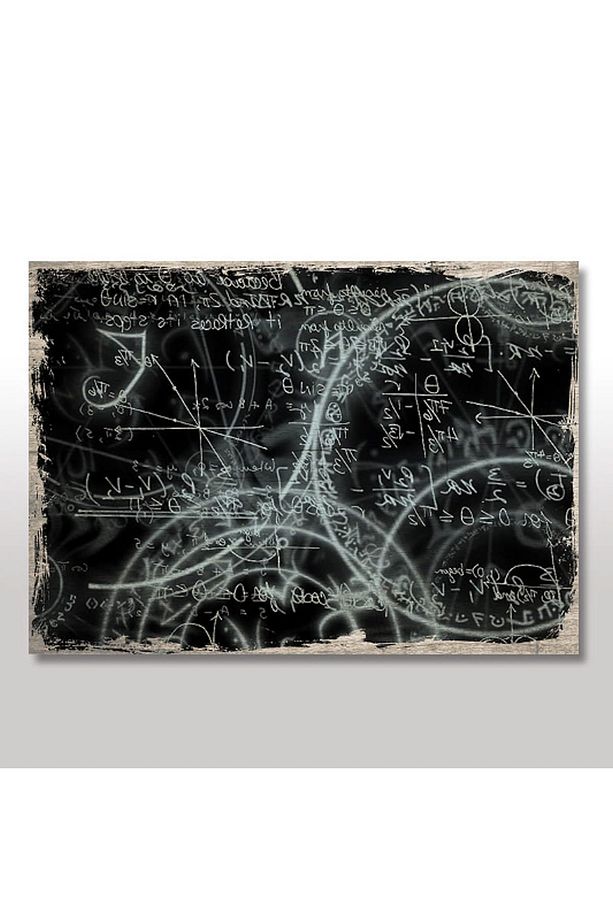 35cmX50cm Ahşap Tablo Matematik Formilleri Görseli - 1