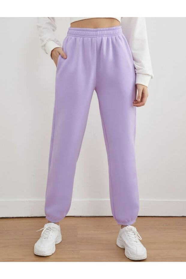 3 Iplik Şardonlu Lila Eşofman Altı - 1