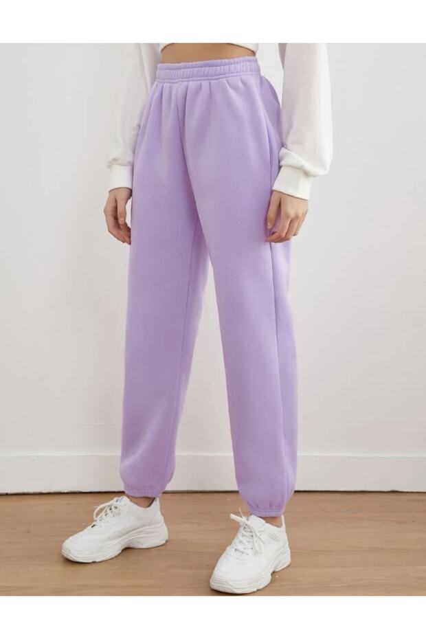 3 Iplik Şardonlu Lila Eşofman Altı - 2