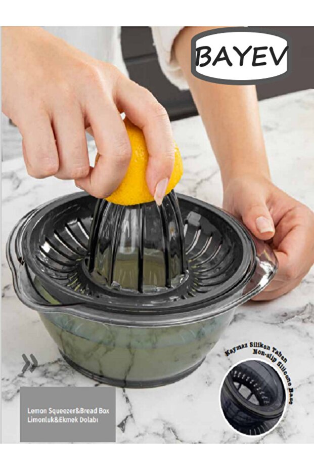 Ak 313 Crystal Citrus Juicer - Non-Slip Silicone Base Lemon Juicer