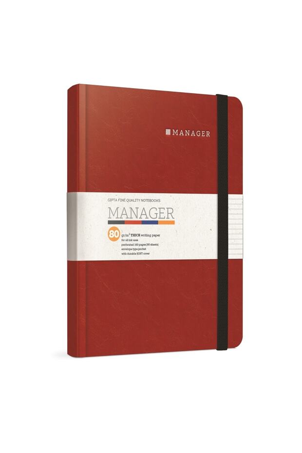 Manager Rope Stitched Soft Hard Cover A5 80 Sheets Lined Notebook