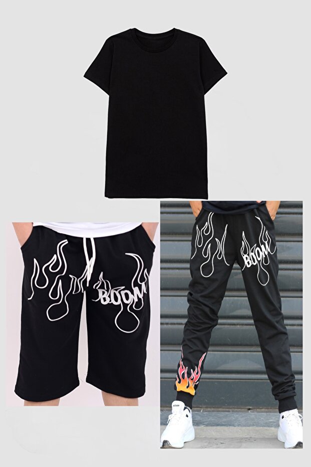 Çiko Kids 3-Piece Cotton Printed Tracksuit Set