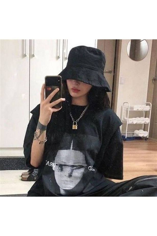 Kova Model Balıkçı Bucket Hat Siyah Şapka - 2