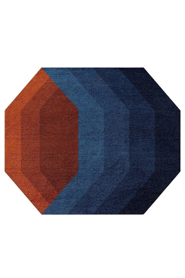 Asimetrik Geometrik Desenli Çok Renkli Dekoratif Dokuma Taban Halı Mira 1280 - 1