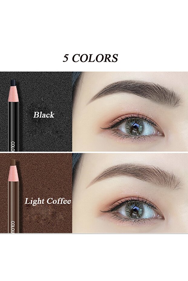 Black and Brown 2-Piece Microblading Template Pen - Waterproof Stringed Eyebrow Modeling - 1