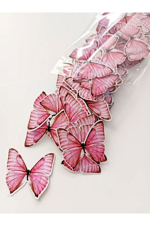 Kelebek Buketi Için Parlak Kalın 220gr Fotoğraf Kağıdı Pembe - 1