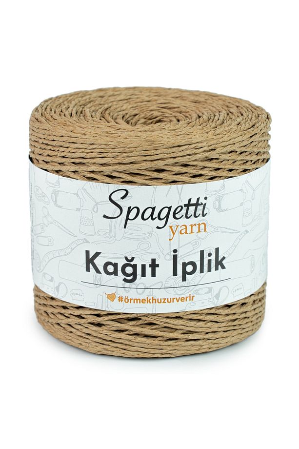 Kağıt Ip Bej El Örgü Ipliği - 1