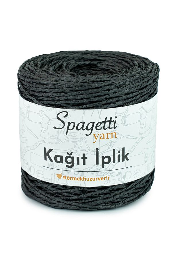 Kağıt Ip Siyah El Örgü Ipliği - 1