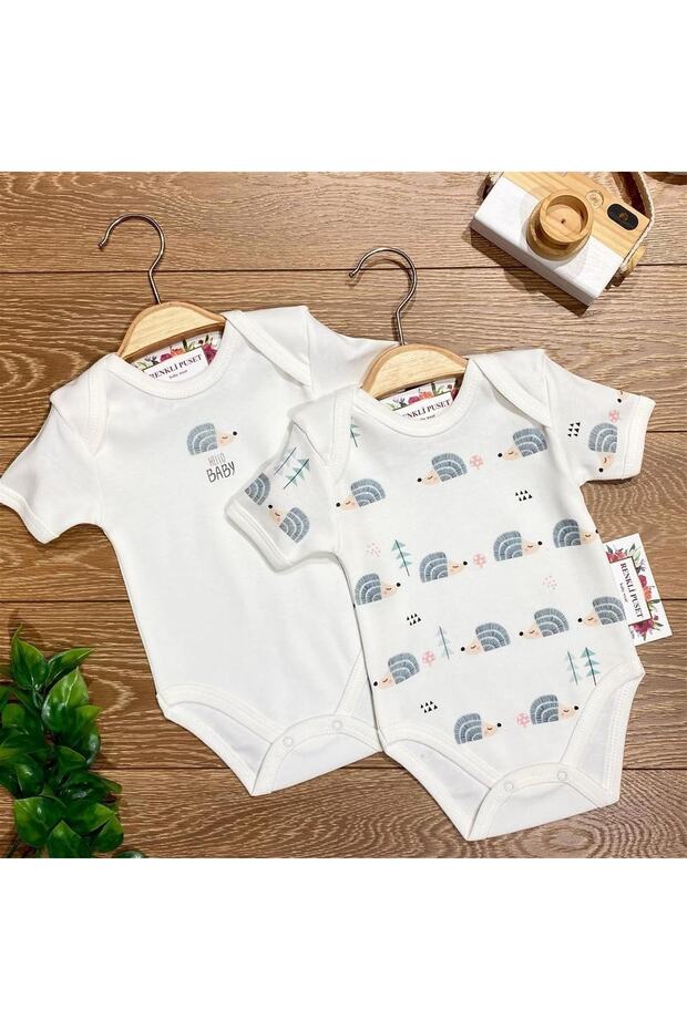 Organic Cotton 2-Piece Baby Short Sleeve Bodysuit Set Kirpi