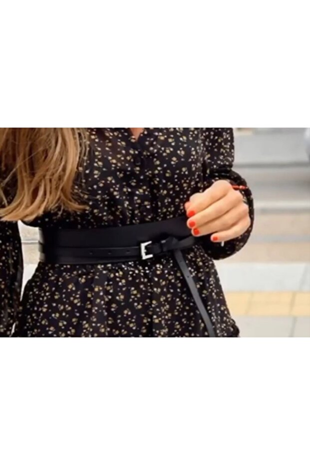 Kadın Siyah Sarmal Kemer - 2