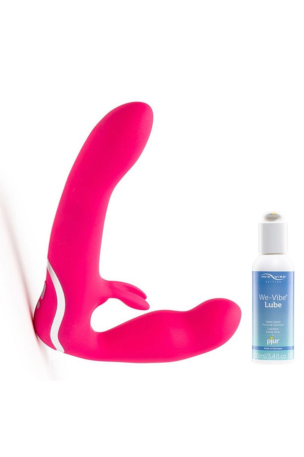 Happy Rabbit Bayanlara Özel Strapless Strap-on Rabbit Pembe Vibratör+jel - 1