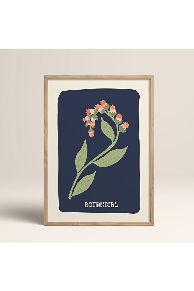 Natural Wood Framed Painting Framed Poster Artistic Modern Wall Decor (Flower154-Wood-30X40)
