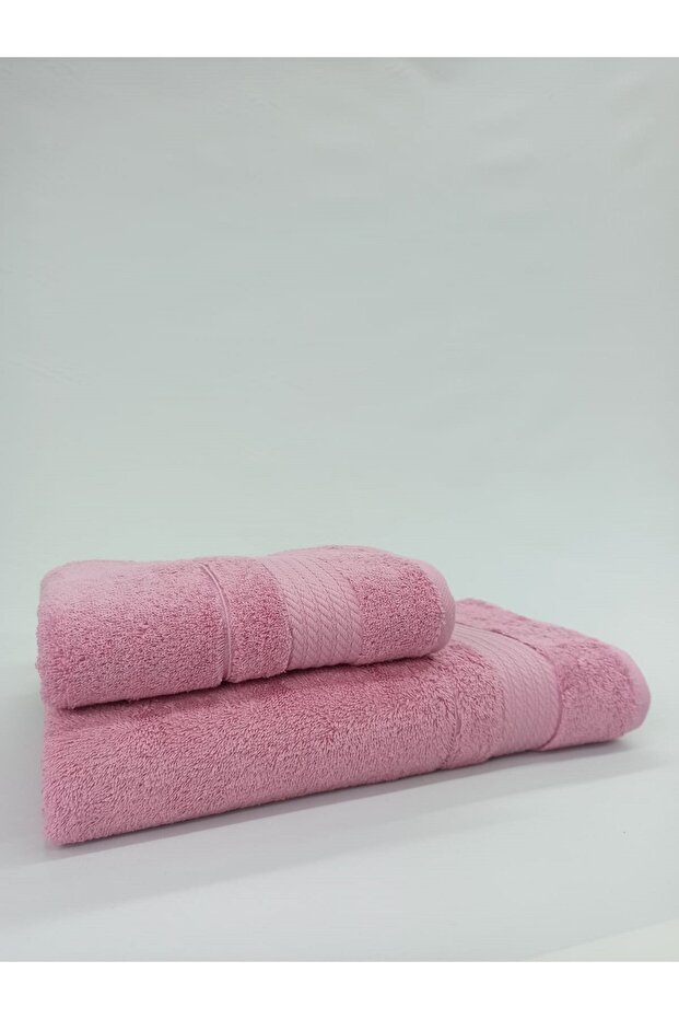 Trendy Large Size Bath Towel Set 2 Pieces - (90x150 Cm + 50x90 Cm)