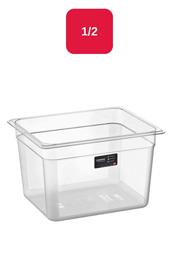 PC Gastronom 1/2 حوض استحمام مستطيل شفاف - 200 مم - Bo155
