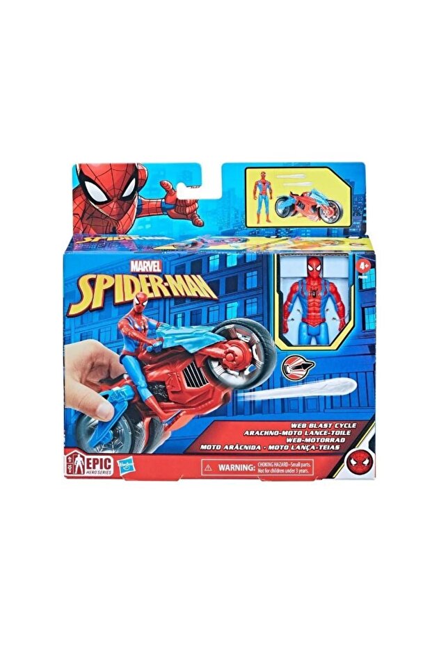 Marvel Spider-Man Web Blast Cycle And Action Figure 4inch