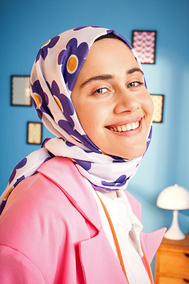 Flores Pattern Cotton Shawl - 1